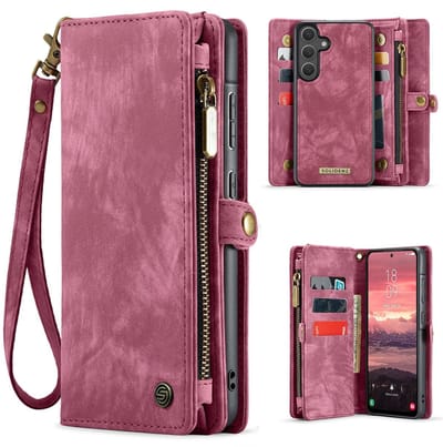 Solidenz Hoesje - Geschikt voor Samsung Galaxy S25 - Urban Wallet - Rood
