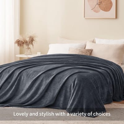 Dailygoods- Fleecedeken 220x240 cm - Donkergrijze Flanel - Ademend en Huidvriendelijk - Warm en Lichtgewicht - Duurzaam en Comfortabel - Dekbed