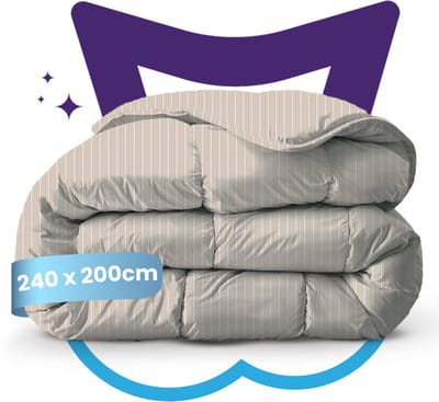 Slaapspeciaal Zomerdekbed Katoen - eazydekbed ® Series VIVIAN - Dekbed zonder overtrek + 2 KUSSENSLOPEN | 240x200 cm - Hoesloos dekbed - 100% Katoen - Bedrukt dekbed - Dekbed in kleur - Gekleurd dekbed - Lits Jumeaux Dekbed