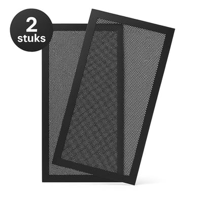 JustValue Stoffilter voor PC Ventilator Set - 2 Stuks - Magnetisch Stofgaas met PVC Cover - 120 x 240 MM - Computer Koelventilator Filter - Zwart
