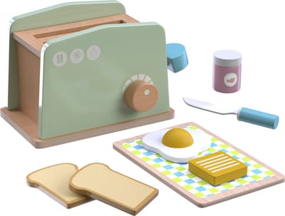 Wood'n Buddy Houten Broodrooster set - Montessori Speelgoed Stimulerend voor de Motoriek