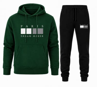 Trainingspak Heren - Hoodie Heren - Sportkleding Heren - Joggingpak met Joggingbroek - PARIS Dream Maker - Groen - XS