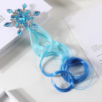Verloop Sneeuwvlok Pruik Haarspelden voor Meisjes Mooie Prinses Haarspelden Anime Elsa Sneeuwvlok Haarklemmen Haarspelden Haaraccessoires blauw