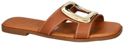 Oh! My Sandals -Dames - cognac/caramel - slippers & muiltjes - maat 42