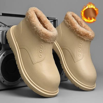 Plus Fluweel Warme Schoenen Antislip Warm Waterdicht Regenlaarzen EVA Autowas Keuken Plus Fluweel Katoenen Schoenen Studentenlaarzen 39 brown