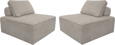 sweeek - Set van 2 fauteuils voor modulaire bank corduroy 1 zitplaats l 90 x b 90 x h 78cm - lao
