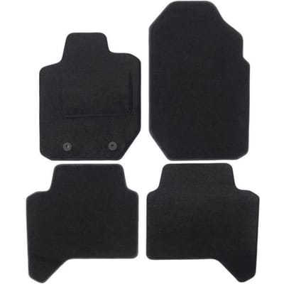 Tapis De Sol Noir Velours - J&J AUTOMOTIVE - Ford Ranger T6 2012-2023 - Sur Mesure - Antidérapant - Imperméable noir