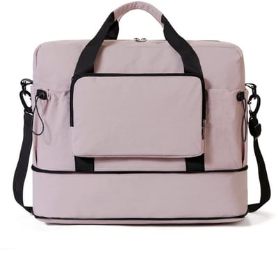 Ruime sporttas – Met nat-/droogvak – Reistas – Unisex sport- en reistas – roze – 48 x 20 x 26 cm