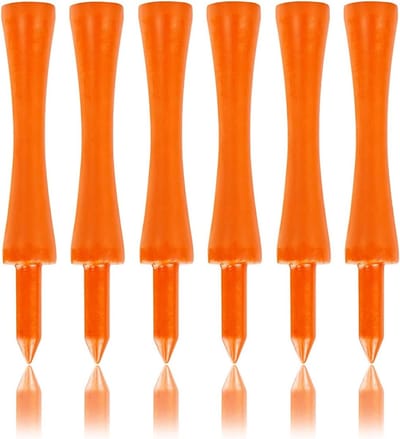 Houten Golf Tees Set van 100 Stuks - Duurzame Bamboo Tees in Oranje 70MM voor Precisie en Stabiliteit