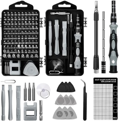 Complete 122-in-1 Precisie Schroevendraaierset voor Elektronica, Smartphones en Tablets - Draagbare Reparatieset voor Kleine Mechanische Klussen en PC Demontage Tools