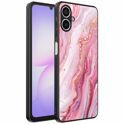 Geschikt voor Samsung Galaxy A07 Telefoonhoesje met marmer opdruk - TPU backcover case marble design - Roze - Smartphonica geschikt voor Samsung Galaxy A07