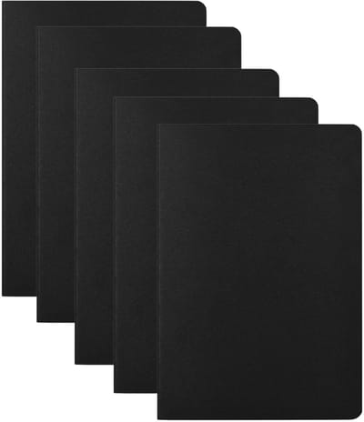 Dailygoods- Notitieboek A5 - 5 Stuks - Kraftpapierhoes - 72 Vellen