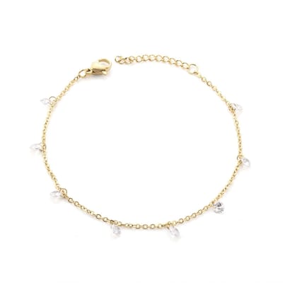 Planet Pink - Armband diamanten bedels goud - Stainless Steel - Roestvrij Staal rvs - Waterproof