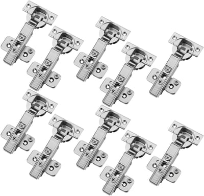 Set van 10 BLUM scharnieren hoekaanslag 71B3550 110° met automatische sluiting incl. montageplaten met excenterinstelling 173H7100