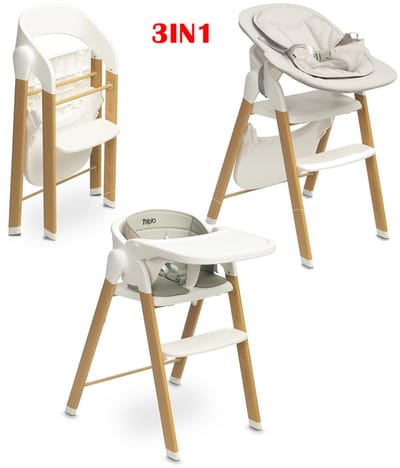 3-in-1 voedingsstoel - inklapbare Kinderstoel Comfort - Veiligheid en Stijl in Één eetstoel - geschikt vanaf 6+ maanden