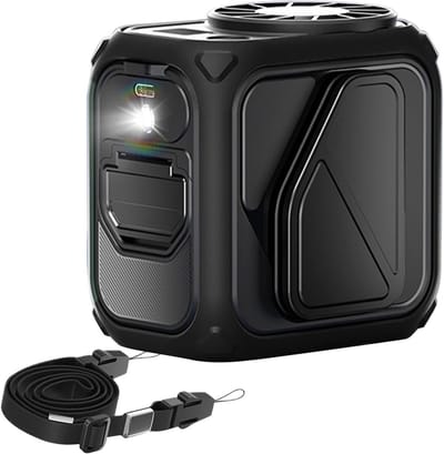 Draagbare riemventilator - nekventilator, koelriem, 12 uur batterijduur met zaklamp voor professionele wandelingen buitenshuis