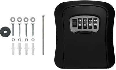 Stahlex Sleutelkluis met Cijferslot – Set van 2 stuks – Inclusief Bevestigingsmateriaal – Weerbestendig – 96×40×116 mm – Zwart