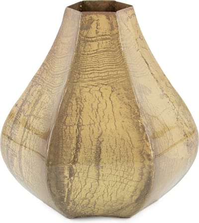 HomeBound by KY | Vaas metaal peach marble | 9x15x27cm | bloemenvaas peach