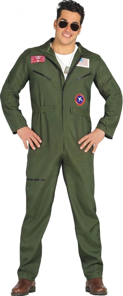 Fiestas Guirca - Volwassenkostuum Fighter Pilot XL (54-56) - Carnavalskleding - Carnaval - carnavalskleding 2027 - Carnaval kostuum