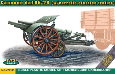 ACE Modelbouwpakket Militaire voertuigen - 72595 Italiaans 105/28 veldkanon met aanhanger Plastic - 1:72 - Modelbouw