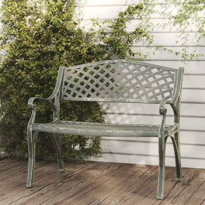 vidaXL - Tuinbank - 102 - cm - gietaluminium - groen