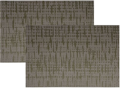 Cosy & Trendy Tafel Placemats - 4x - geweven - groen/roze - 30 x 45 cm - Tafel dekken