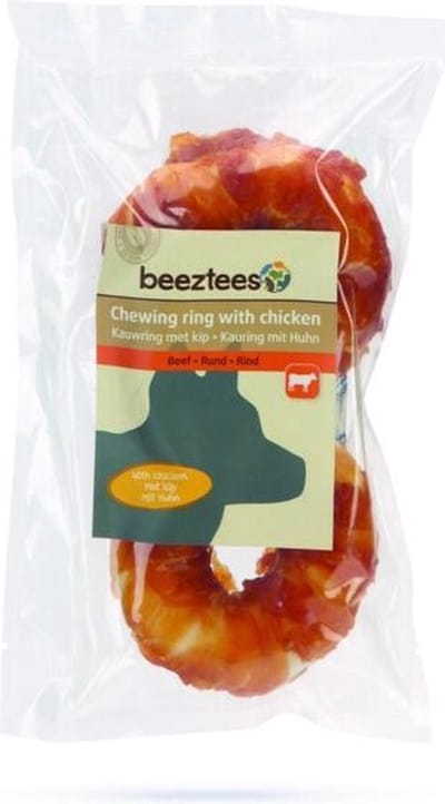 Beeztees Culinair Kauwring / Donut met Kip - 2 stuks - 7,5 cm