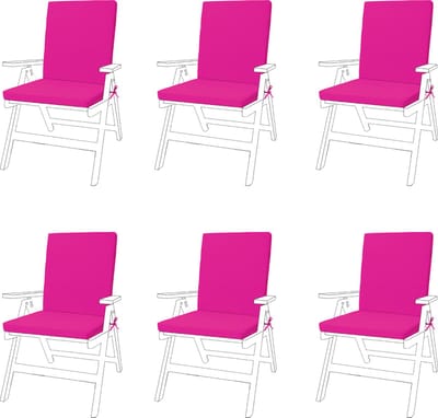 Stoel Zitkussen voor Tuin - Hoge Rug Tuinkussen - Zitkussen Ergonomisch - Tuinstoelkussens met Lint - Buiten Tuin Stoelkussen - Zitkussens 44cm x 100cm