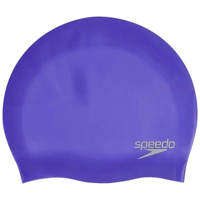 Speedo badmuts junior siliconen paars - zwemaccessoire voor kinderen.