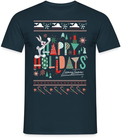 Looney Tunes Prettige Feestdagen Kerstmis T-Shirt Heren