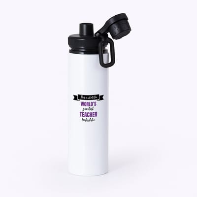 Hacebo® - Greatest teacher looks like waterfles met draaidop zwart - Leraar - beste leraar - school - verjaardagscadeau - afscheidscadeau - kado - gift - geschenk - water fles - 850ML