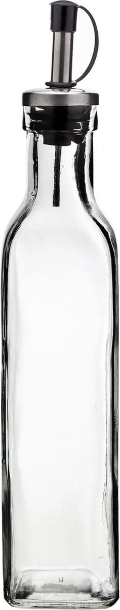 Cosy & Trendy Olie en azijn flessen - glas - 300 ml - schenktuit - afsluitbare dop