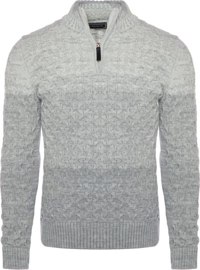 Carisma Heren Trui Opstaande Kraag Gebreid Grijs 7833 - XL