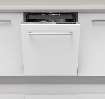 Sharp QWNI25I44BXEU - volledig geïntegreerd - 60cm - energie label B - auto open Door - 9 programma's - besteklade + topsproeier - 10 jaar motorgarantie