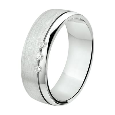 Gerhodineerd Zilver Ring A312 - 6 Mm 0.03Ct H Si 1315594
