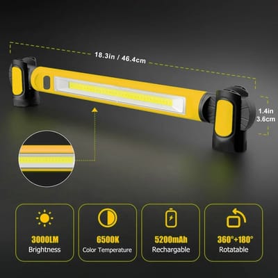 Superheldere magnetische werklamp Ingebouwde 5200 mAh oplaadbare batterij Underhood werklampbalk voor autoreparatie Buitenverlichting