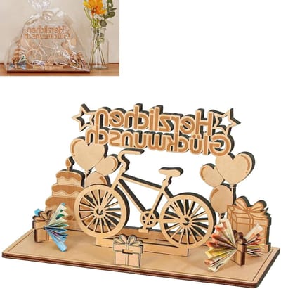 Creatieve Houten Decoratieve Fiets als Geld Geschenk, Perfect voor Verjaardagen van Familie, Vrienden en Fietsers