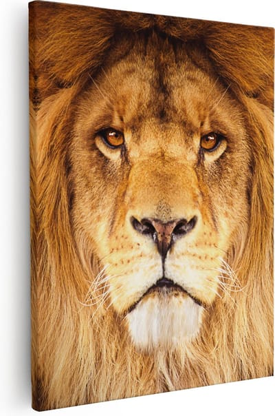 Artaza Canvas Schilderij Leeuwenkop - 40x50 cm - Muurdecoratie Dieren - Wanddecoratie Woonkamer - Kamer Accessoires