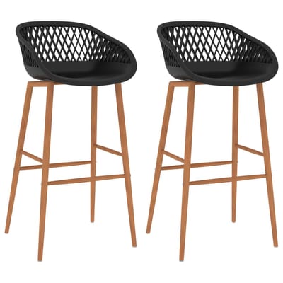 vidaXL - Barstoelen - 2 - st - zwart