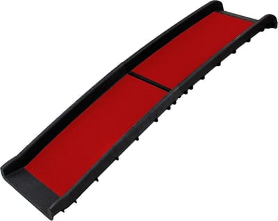 Topmast Loopplank Color Edition - Kunststof - Met Antislip - Hondentrap - Voor de Auto - Inschuifbaar - Inklapbaar - Hondenloopplank - Voor Honden - Rood