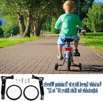 Verstelbare Fietstraining Wielen Set voor Kinderen - Universele Ondersteuningswielen voor Fietsen van 16 tot 22 Inch - Veiligheid, Stabiliteit en Gemak voor Jonge Fietsers