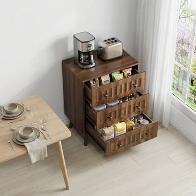 MODENUIT Ladekast - 3 Laden Met Verticale Fronten - Opbergmeubel Voor Slaapkamer En Hal - MDF - 60x40x79 Cm