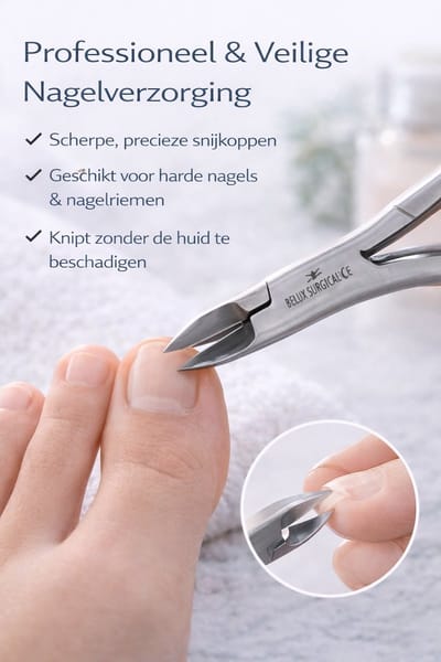 Belux Surgical Instruments – Nageltang / Cuticle Nipper – Professionele Nagelknipper – RVS – Precisie Snijkop – Voor Nagels & Nagelriemen – Herbruikbaar & Autoclaveerbaar