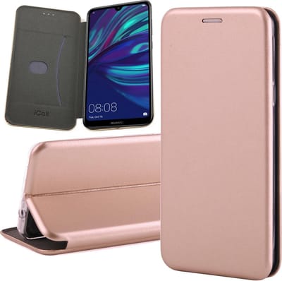 Hoesje geschikt voor Huawei Y7 (2019) - Book Case Flip Wallet - iCall - Roségoud