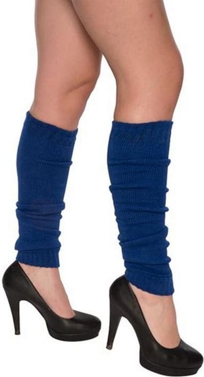 beenwarmers dames 50 cm polyester blauw one-size