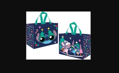 Lilo & Stitch: Shopper 450x400mm, gerecycleerd van PET flessen - XMAS, Lilo tas, Lilo shopper, Kerst tas, Lilo en Stitch tas