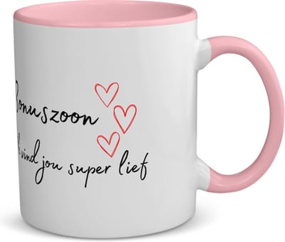 Akyol - bonuszoon ik vind jou super lief koffiemok - theemok - roze - Zoon - de liefste bonuszoon - verjaardag - cadeautje voor zoon - zoon artikelen - kado - geschenk - 350 ML inhoud
