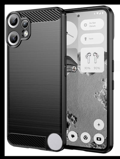 Geborsteld TPU Hoesje Geschikt voor Nothing CMF Phone 2 Pro | Beschermhoes | Back Cover | Flexibel TPU | Stijlvol Carbon | Dun | Zwart
