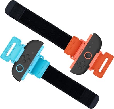 Verstelbare Joy-Con Polsbandjes voor Nintendo Switch 2, Non-Slip en Zweetbestendig, Eenvoudige Installatie in Oranje en Blauw
