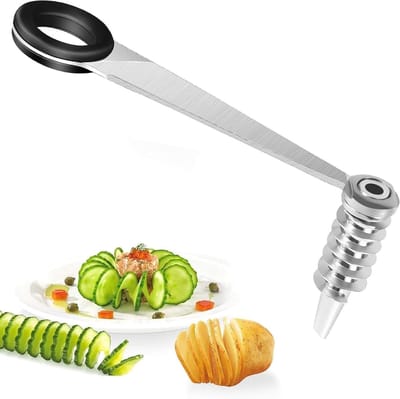 Spiraalsnijder voor Groenten en Fruit, Draagbare Spiralizer voor Aardappelen, Komkommers en Wortelen, Ideaal voor Gezonde Maaltijden en Salades
